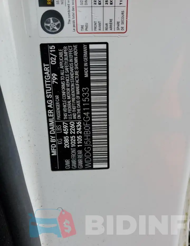 WDDGJ5HB0FG411533 Photo# 12
