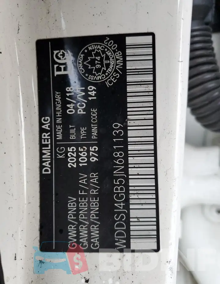 WDDSJ4GB5JN681139 Photo# 12