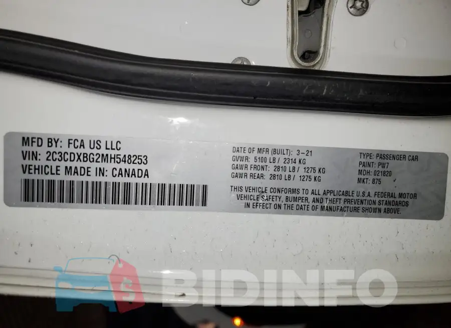 2C3CDXBG2MH548253 Photo# 12