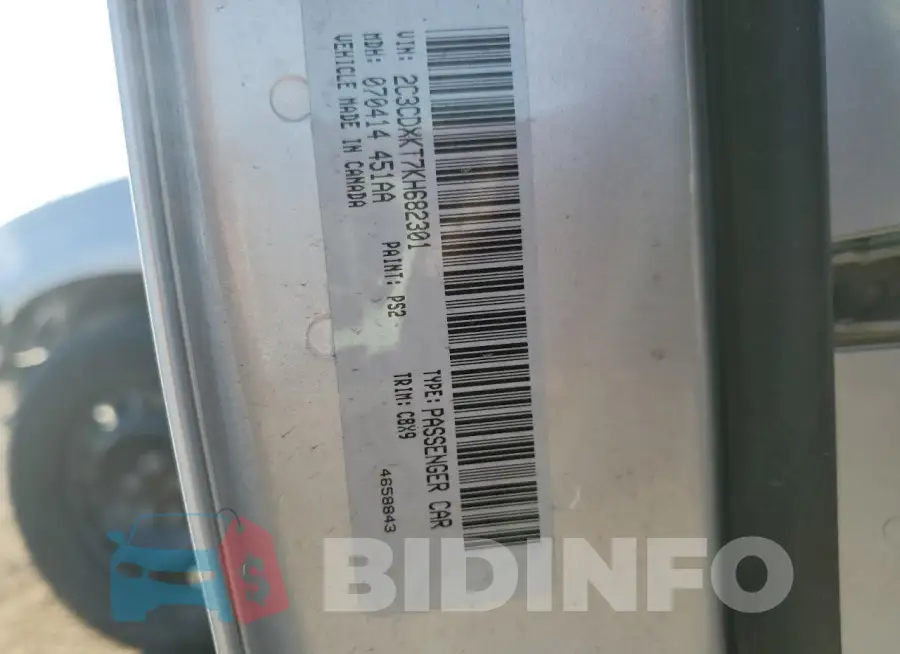 2C3CDXKT7KH682301 Photo# 12
