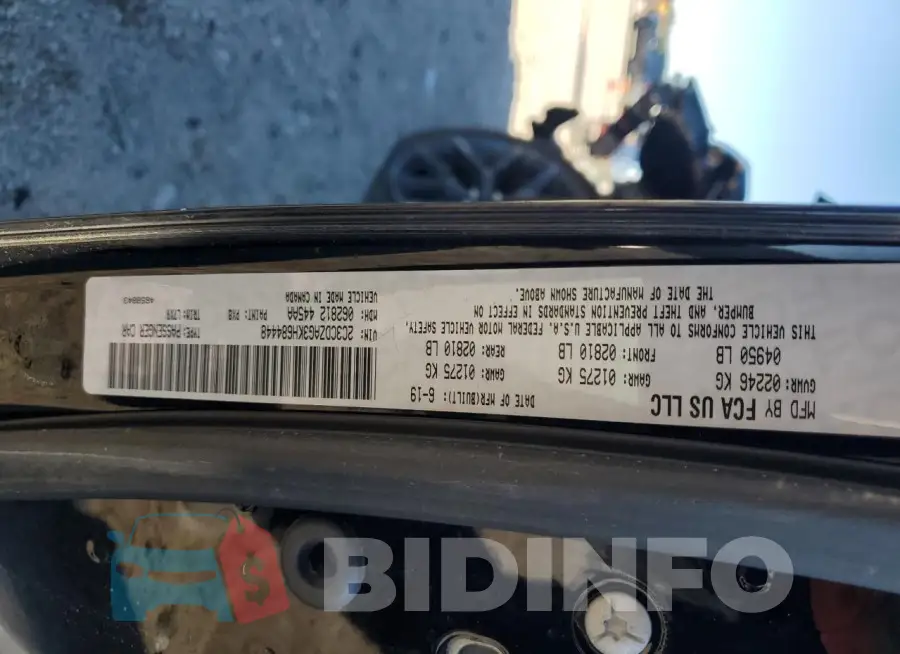 2C3CDZAG3KH684448 Photo# 12