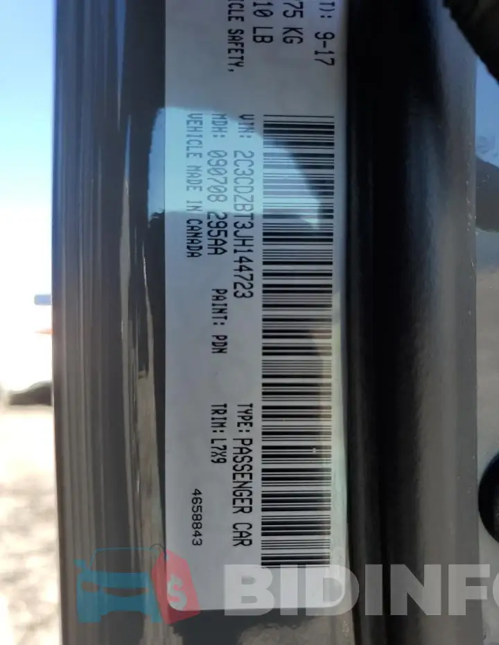 2C3CDZBT3JH144723 Photo# 13