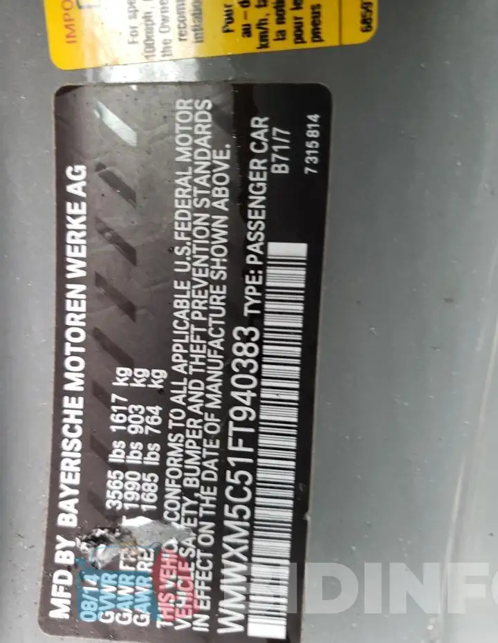 WMWXM5C51FT940383 Photo# 12