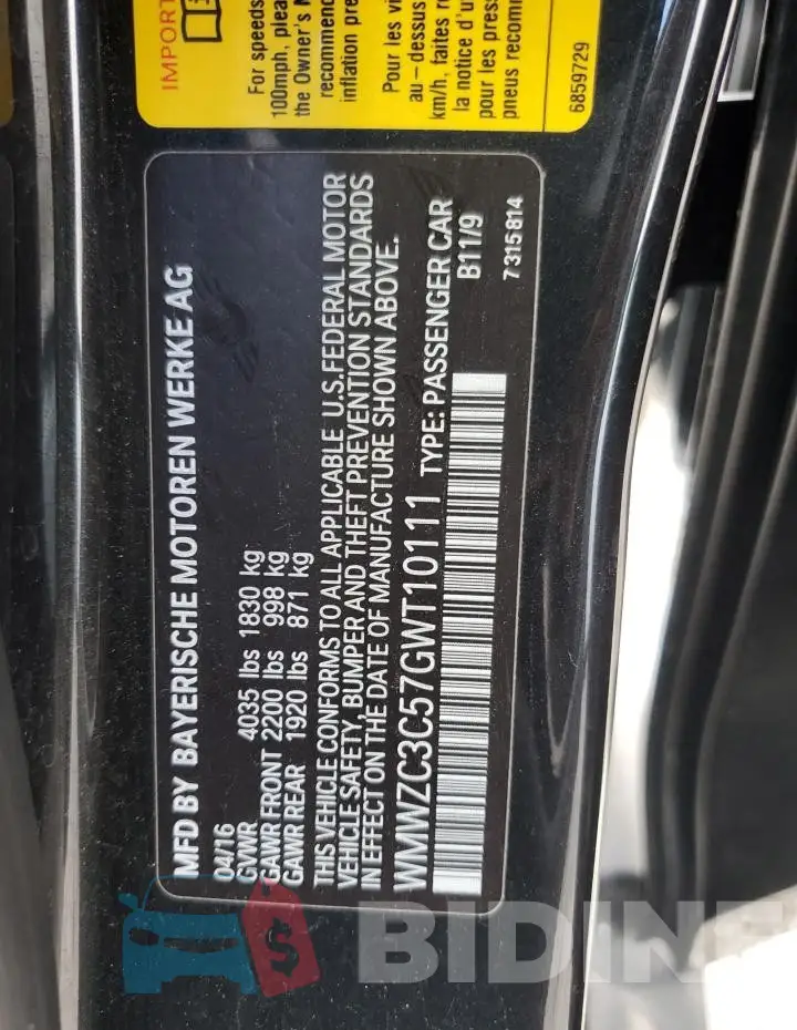 WMWZC3C57GWT10111 Photo# 13