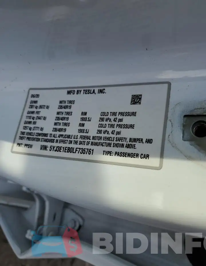 5YJ3E1EB0LF735761 Photo# 13