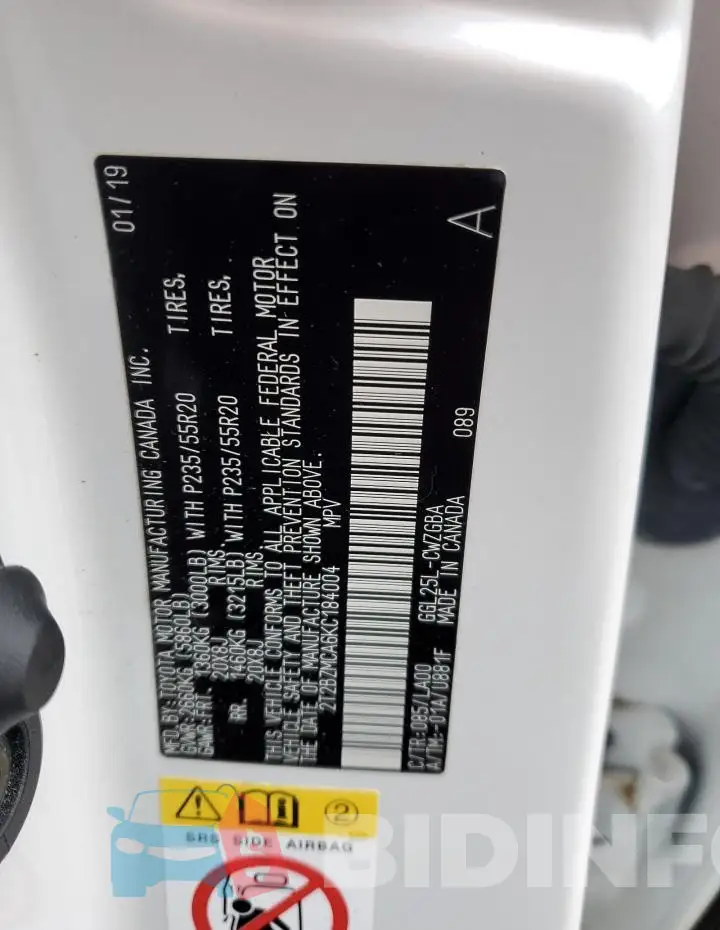 2T2BZMCA6KC184004 Photo# 13