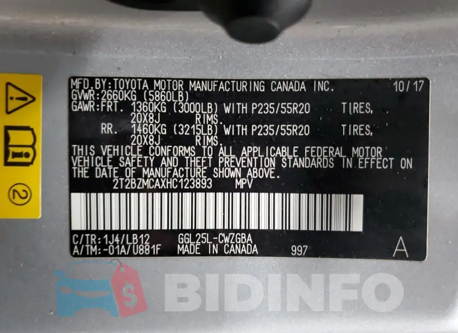 2T2BZMCAXHC123893 Photo# 13
