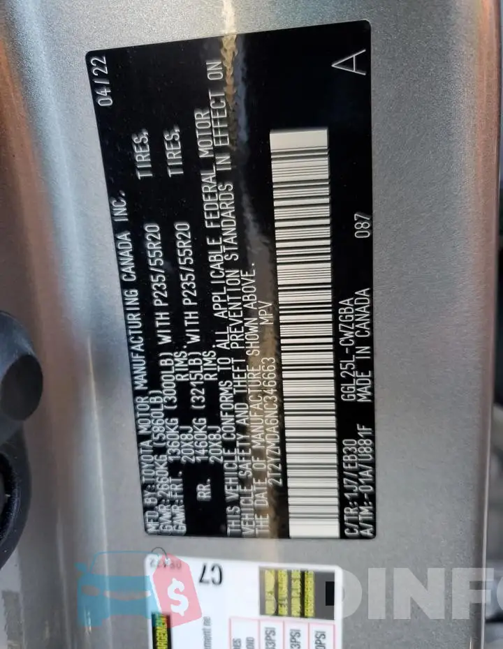 2T2YZMDA6NC346663 Photo# 12
