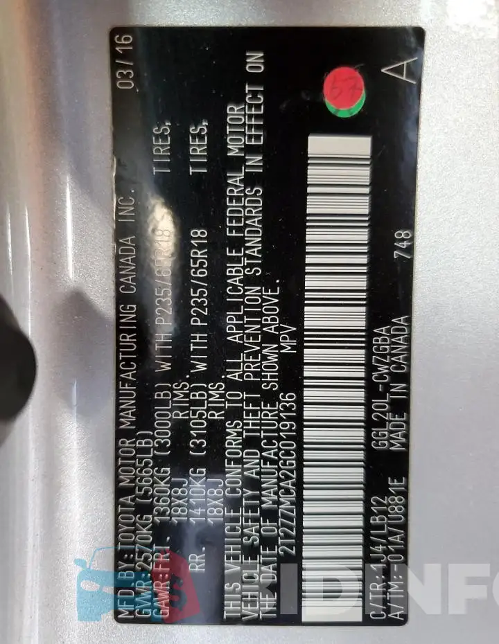 2T2ZZMCA2GC019136 Photo# 14