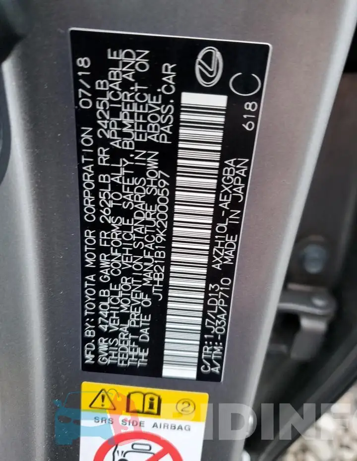 JTHB21B19K2000597 Photo# 13