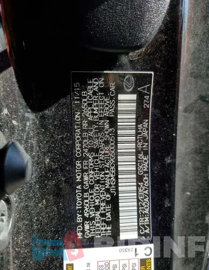 JTHSM5BC9G5000513 Photo# 12