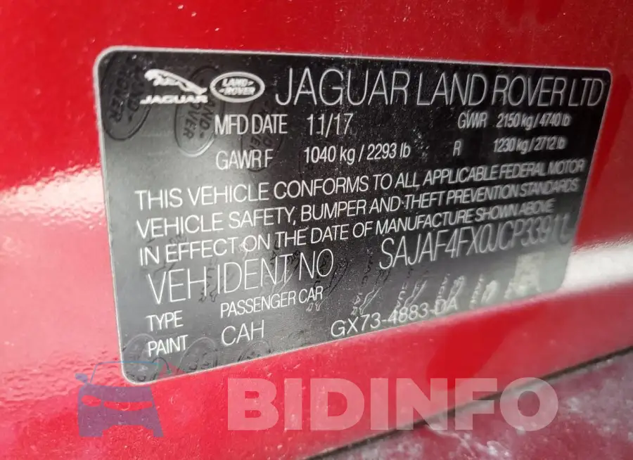 SAJAF4FX0JCP33911 Photo# 12