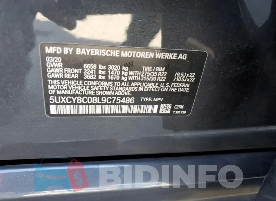 5UXCY8C08L9C75486 Photo# 13