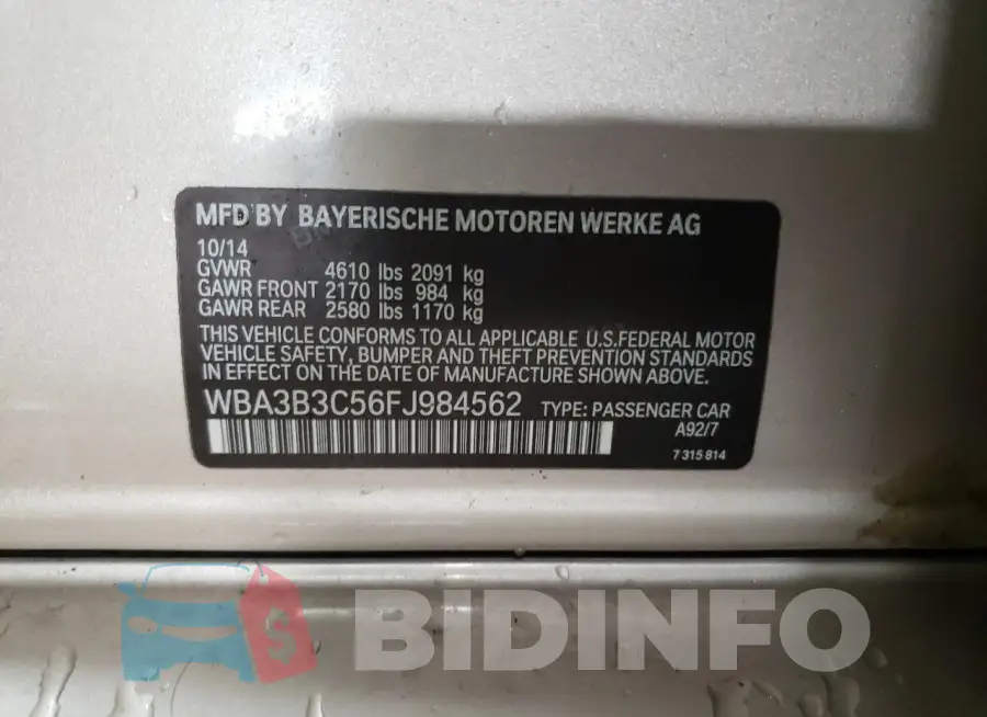 WBA3B3C56FJ984562 Photo# 12