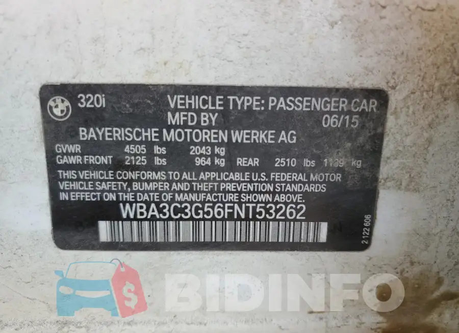 WBA3C3G56FNT53262 Photo# 13