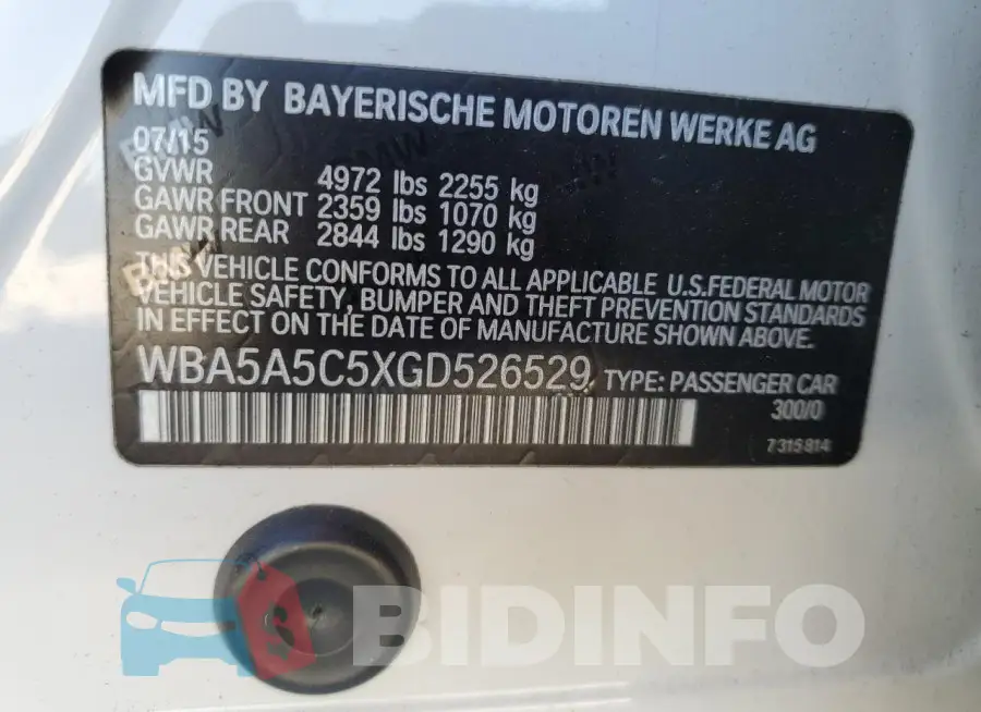 WBA5A5C5XGD526529 Photo# 12
