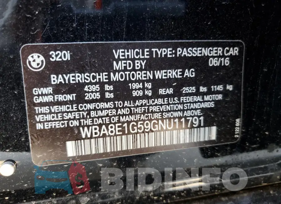 WBA8E1G59GNU11791 Photo# 13