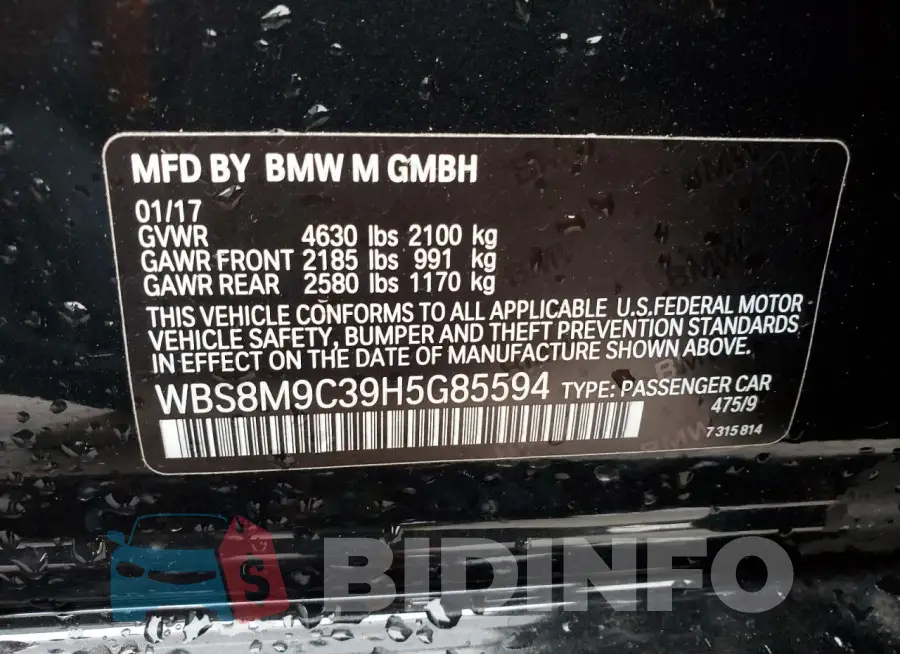 WBS8M9C39H5G85594 Photo# 12