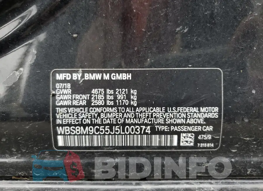 WBS8M9C55J5L00374 Photo# 12