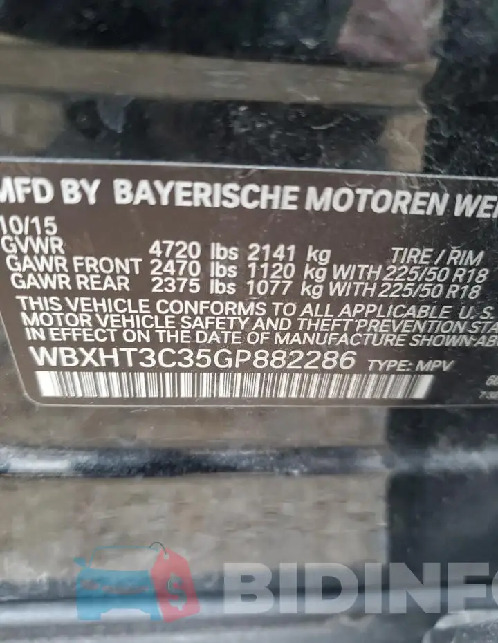 WBXHT3C35GP882286 Photo# 14