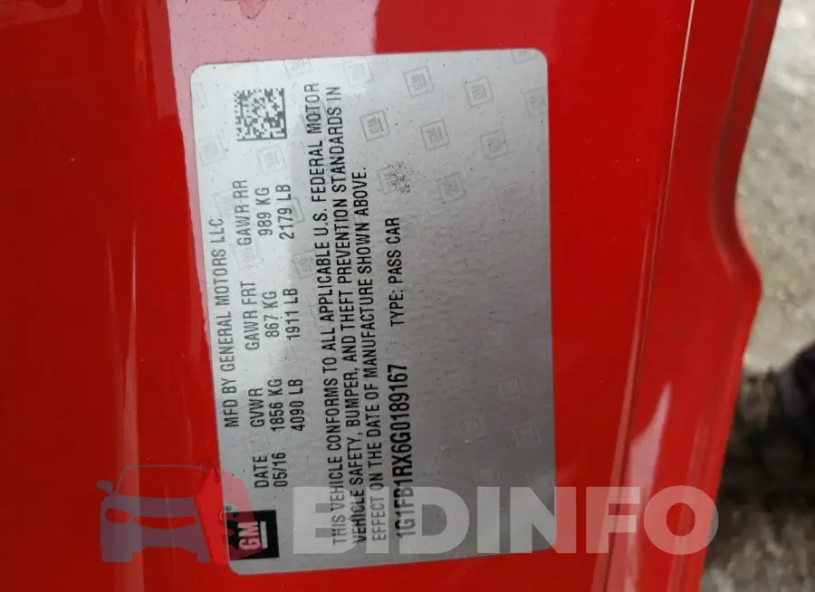1G1FB1RX6G0189167 Photo# 12