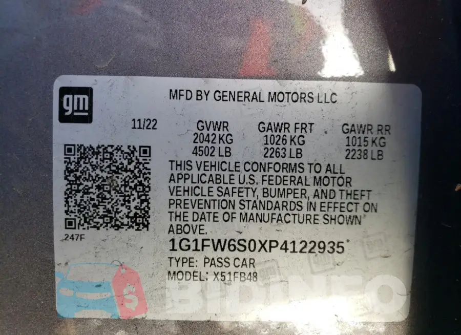1G1FW6S0XP4122935 Photo# 12