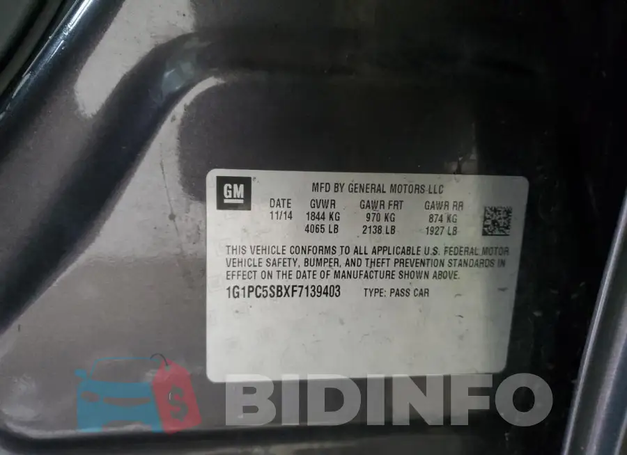 1G1PC5SBXF7139403 Photo# 12