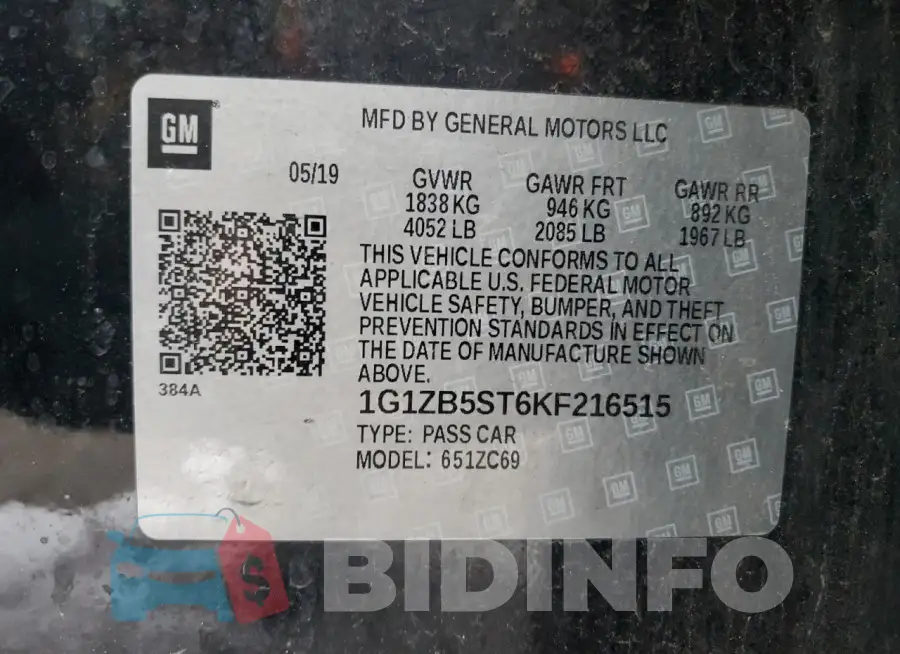 1G1ZB5ST6KF216515 Photo# 12