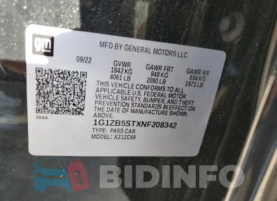 1G1ZB5STXNF208342 Photo# 12