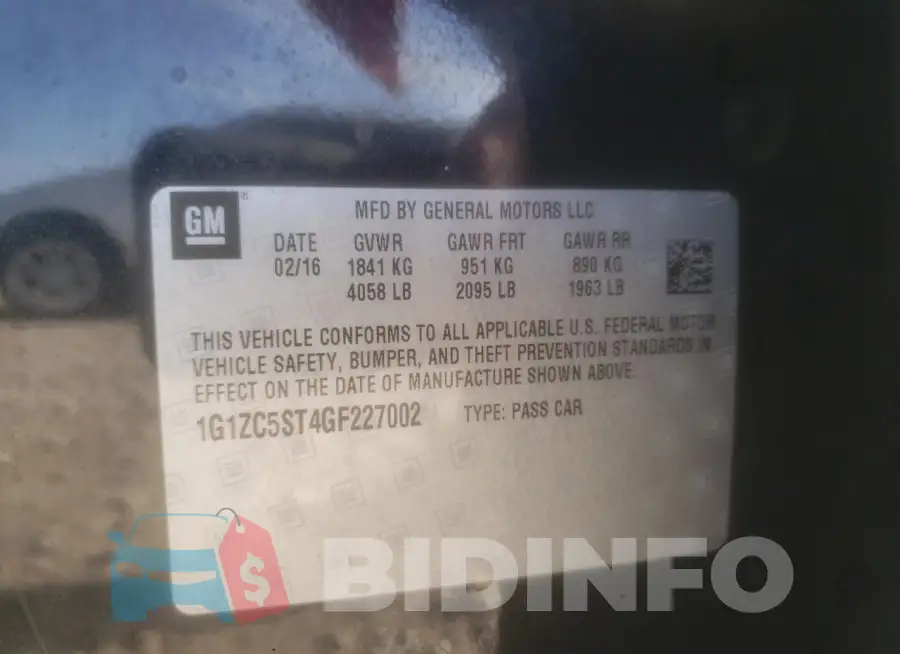 1G1ZC5ST4GF227002 Photo# 12