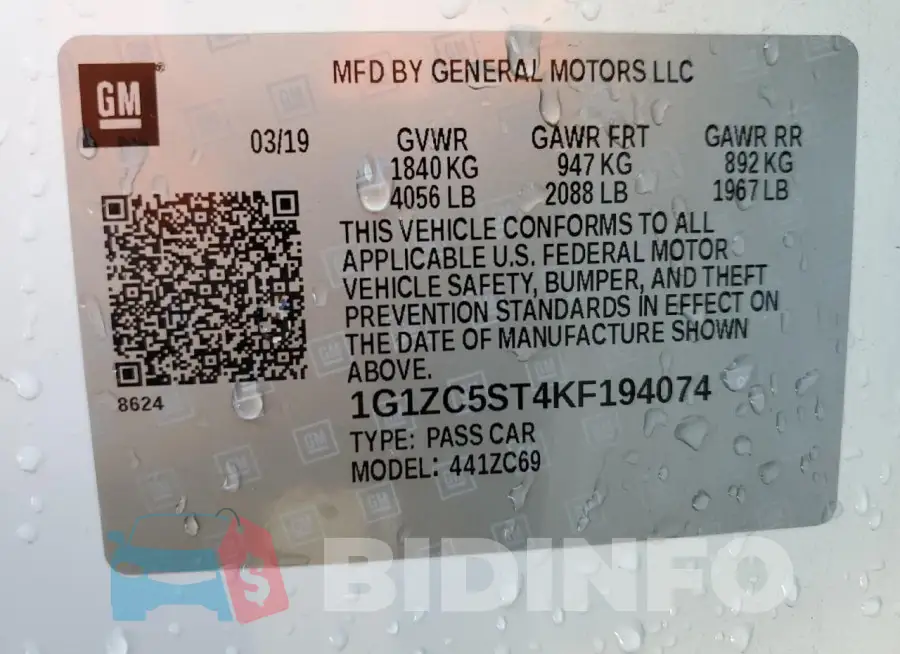 1G1ZC5ST4KF194074 Photo# 13