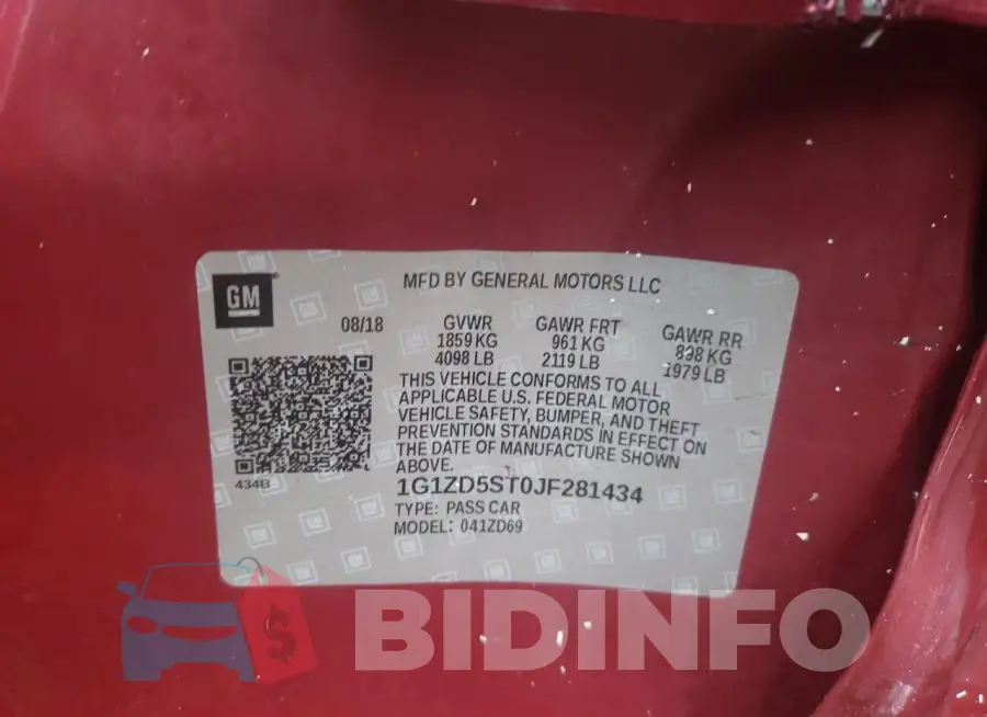 1G1ZD5ST0JF281434 Photo# 12