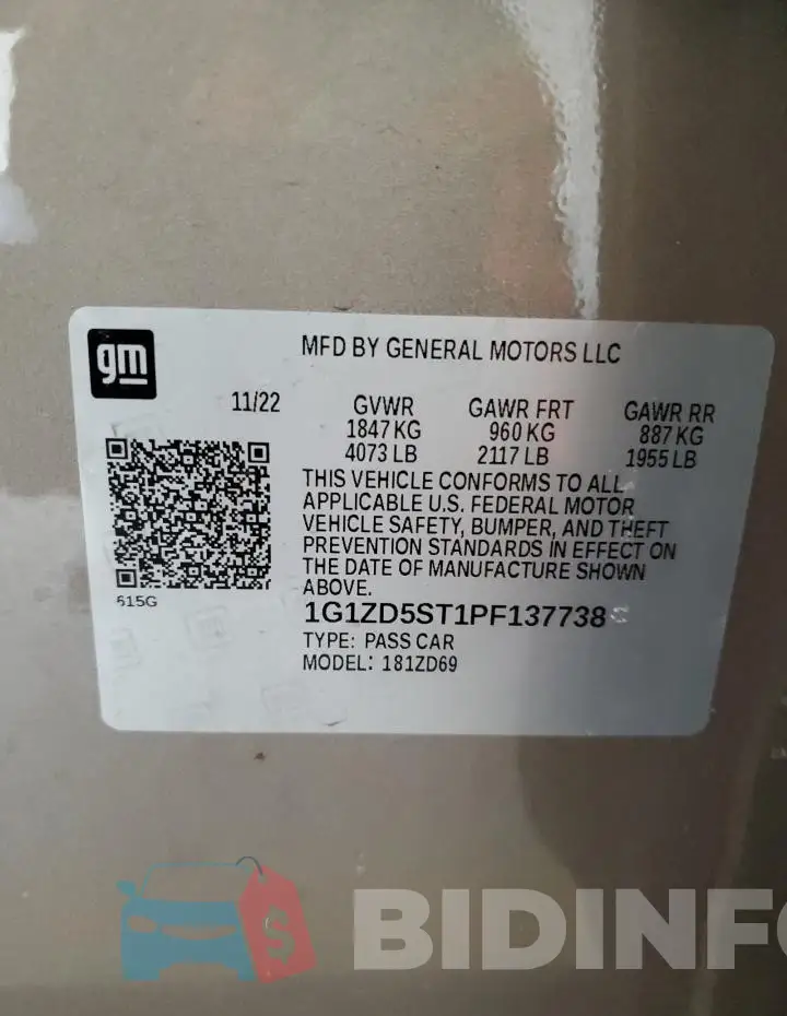 1G1ZD5ST1PF137738 Photo# 12