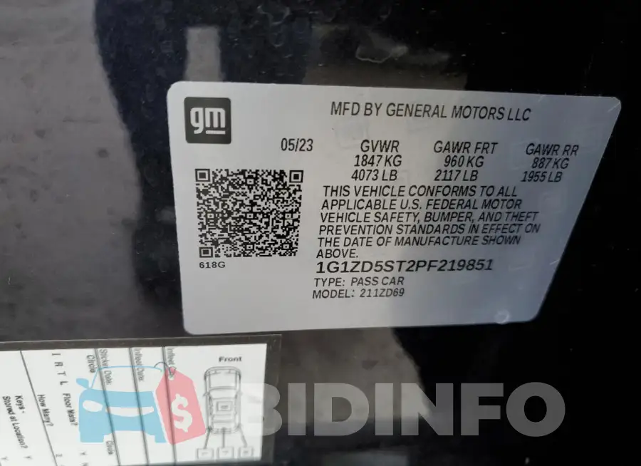 1G1ZD5ST2PF219851 Photo# 13