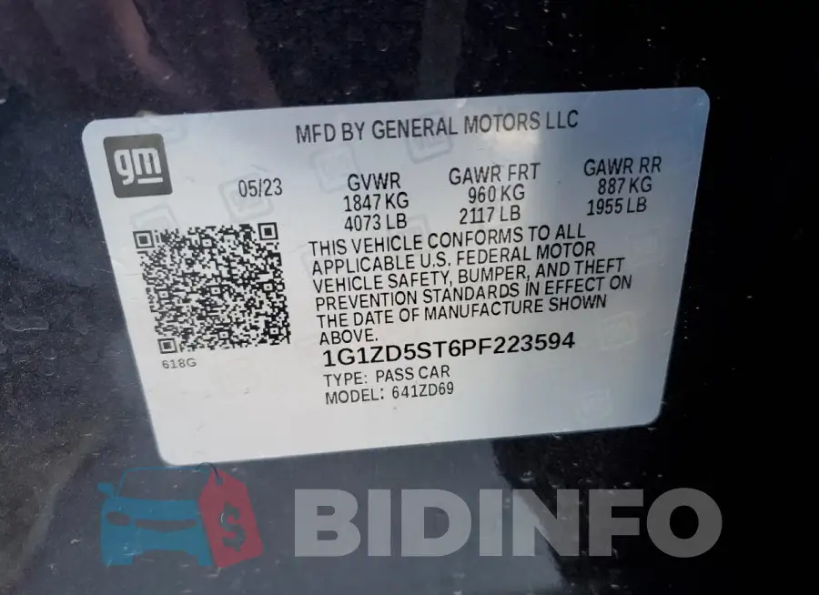 1G1ZD5ST6PF223594 Photo# 12