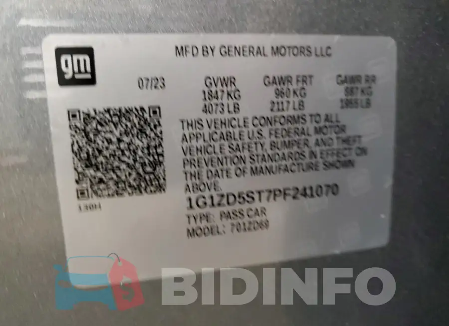 1G1ZD5ST7PF241070 Photo# 12