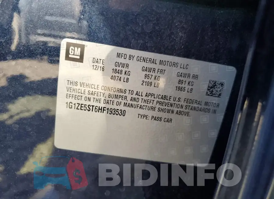 1G1ZE5ST6HF193530 Photo# 12