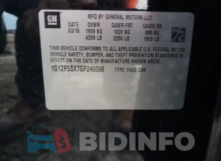 1G1ZF5SX7GF249098 Photo# 12