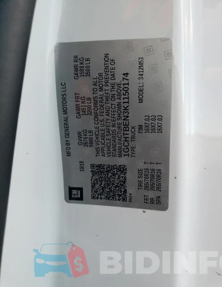 1GCHTBEN3K1150174 Photo# 12