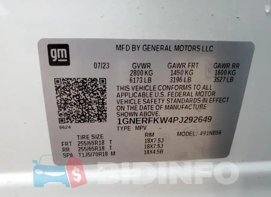 1GNERFKW4PJ292649 Photo# 12