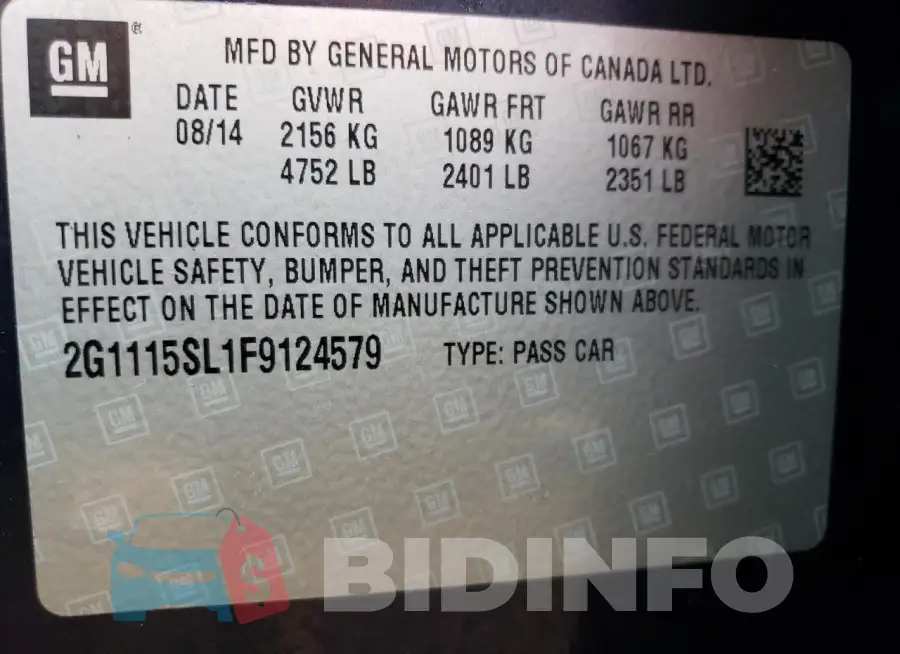2G1115SL1F9124579 Photo# 12