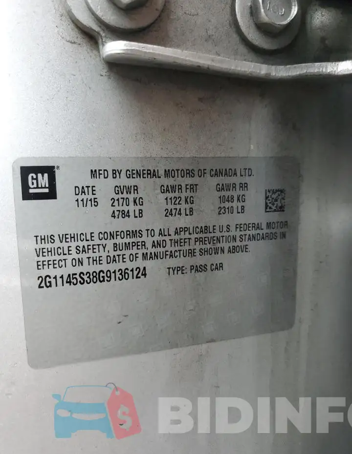 2G1145S38G9136124 Photo# 12
