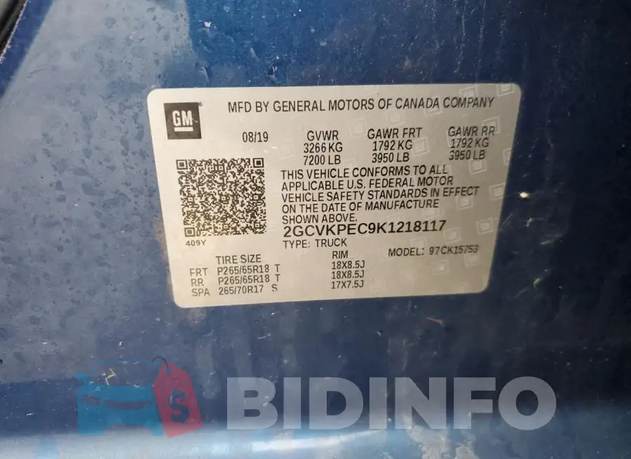 2GCVKPEC9K1218117 Photo# 12