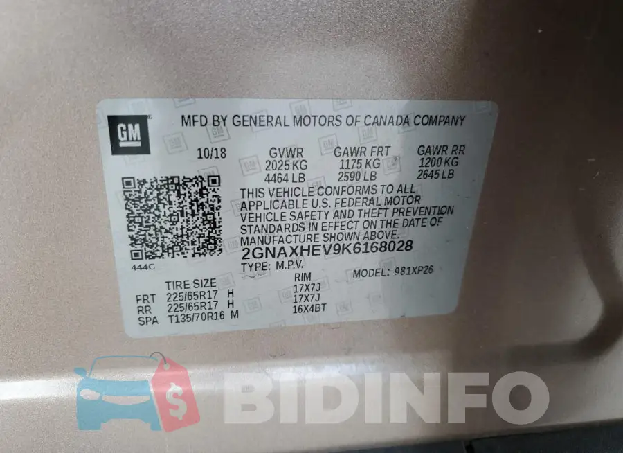 2GNAXHEV9K6168028 Photo# 12
