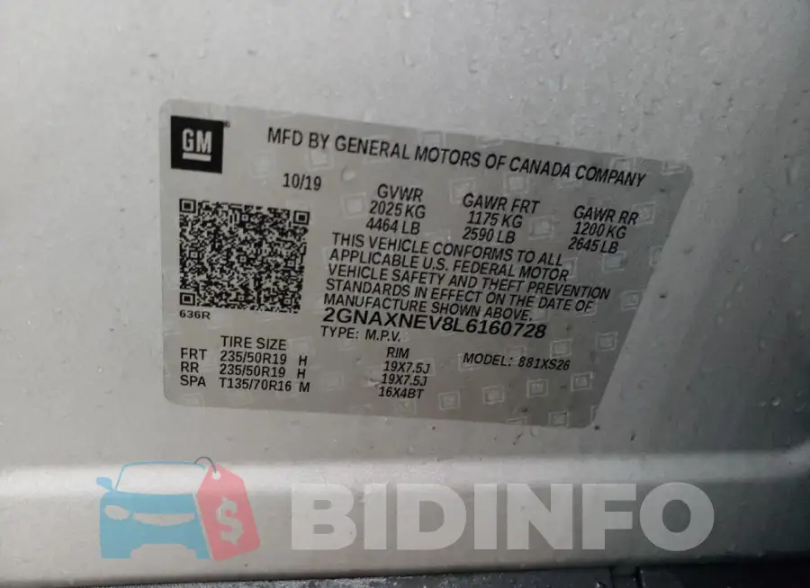 2GNAXNEV8L6160728 Photo# 13