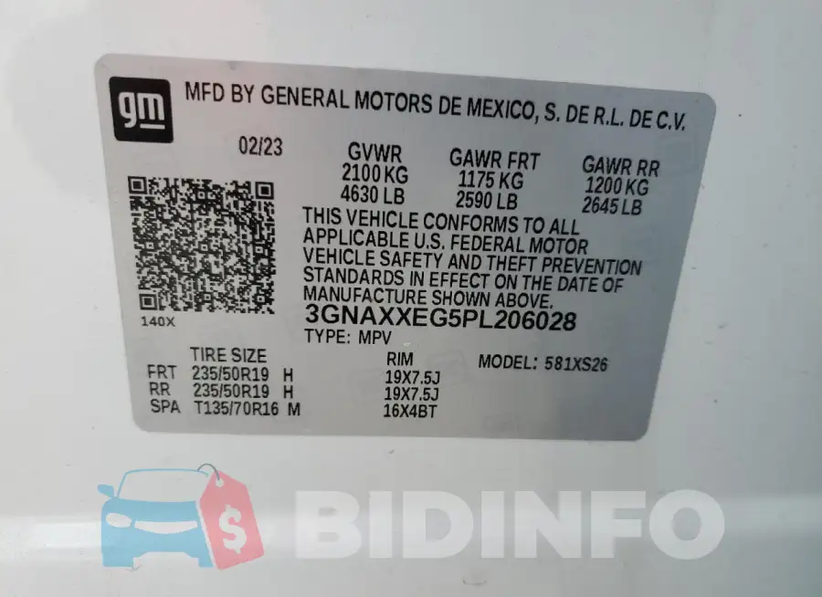 3GNAXXEG5PL206028 Photo# 14