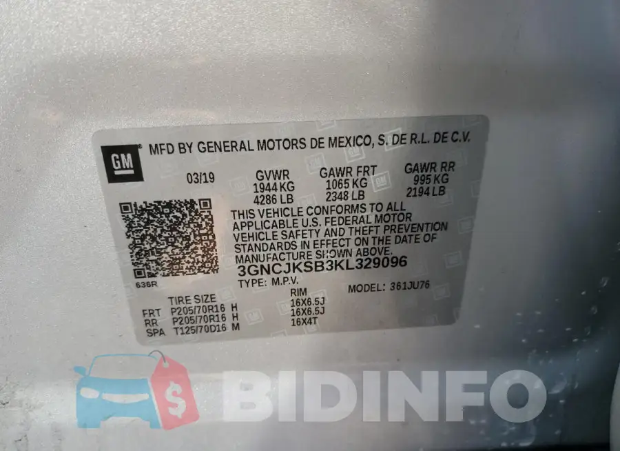 3GNCJKSB3KL329096 Photo# 13