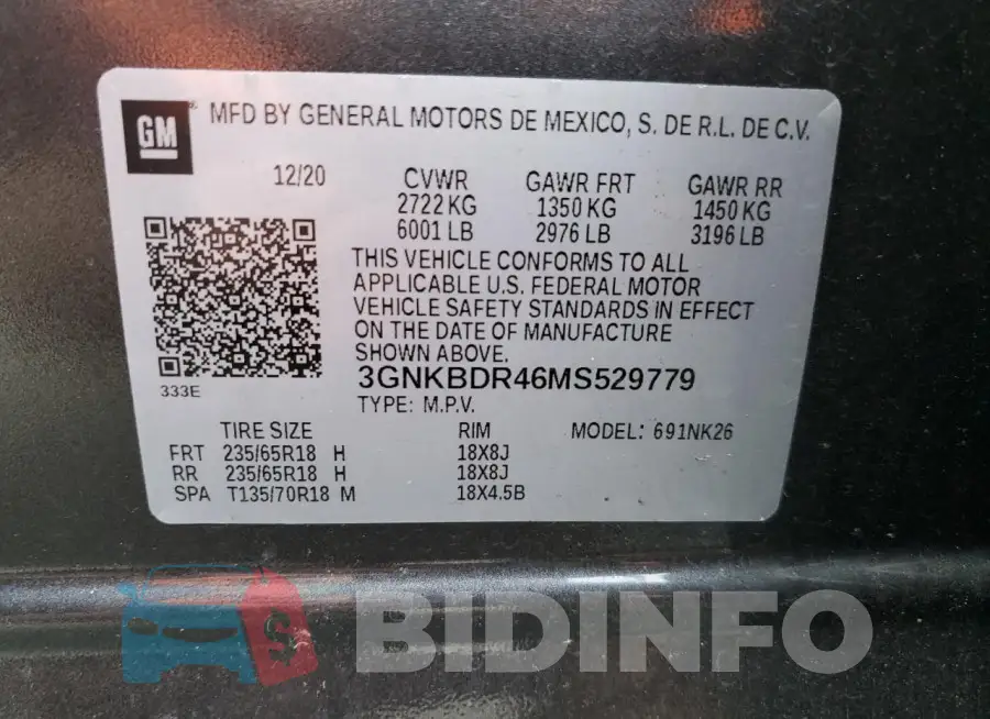 3GNKBDR46MS529779 Photo# 13
