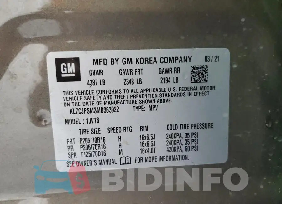 KL7CJPSM3MB363922 Photo# 13