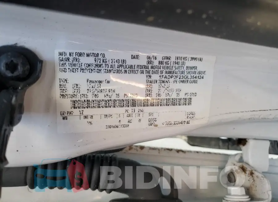 1FADP3F23GL354424 Photo# 13